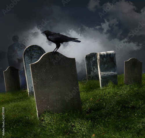 Photo: Cemetery with old gravestones Cemetery with old gravestones