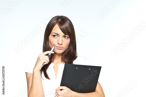 Foto: Business Woman with Clipboard Business Woman with Clipboard