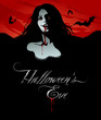 Halloween Composition with a Sexy Vampire