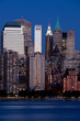 Manhattan Financial District at sunset panorama from Jersey city Manhattan Financial District at sunset panorama from Jersey city
