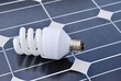 Lampada a basso consumo su pannello solare fotovoltaico