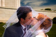 Newly weds kissing