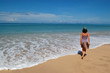 Woman on the beautiful tropical beach