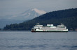 Ferry with Mt. Baker on a background Ferry with Mt. Baker on a background
