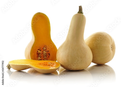 Photo: Butternut squash isolated on white background Butternut squash isolated on white background