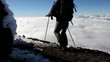 Mountains, clouds, people