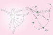 contour of ballerina around flowers contour of ballerina around flowers