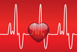 vector medical illustration of heart and heartbeat