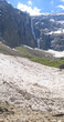Vertical view of the white glaciers of the Gavarnie Circus