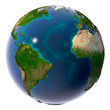 Realistic Planet Earth with natural water