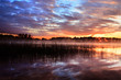 Sunset reflection on lake