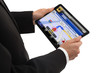 businessman holding a touchpad pc businessman holding a touchpad pc