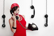 Girl with a vintage phone