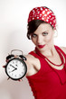 Girl holding a clock