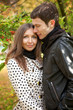 Young beautiful couple at fall