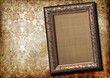 antique blank frame over vintage background