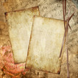 Romantic background in retro style with silhouette of rose and m.