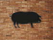 pig chalk board sign