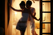 Romantic couple in a hotel room