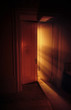 Heavenly rays of light behind the door Heavenly rays of light behind the door