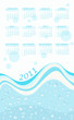 2011 calendar with wavy water background