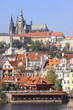 View on the autumn Prague gothic Castle above River Vltava