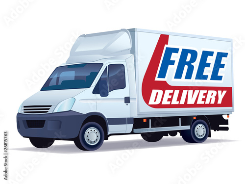 Vector: Free delivery van Free delivery van