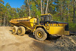 Dump truck on construction site