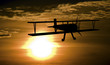 Photo : Airplane and sunset