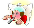 Frau im Krankenbett Frau im Krankenbett
