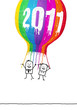 Happy couple with 2011 balloon