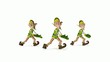 3 santa helper cartoon dancing