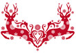 christmas deer with snowflakes, vector