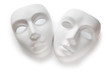 Theatre concept with the white plastic masks