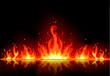reflection of fire flame
