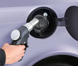 putting gas into the car