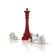 King defeats pawns in chess - a 3d image