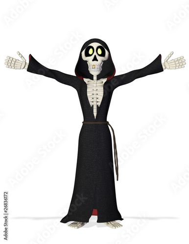 human skeleton cartoon. skeleton cartoon cloak open