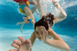 Children swimming underwater