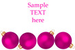Pink dull christmas balls isolated on white background