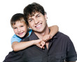 Portrait of happy father and son