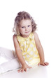 Photo of adorable young girl on white background Photo of adorable young girl on white background