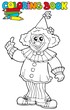 Coloring book with funny clown Coloring book with funny clown