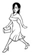 sexy lady walking b&w