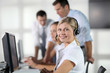 Foto: Closeup of blond woman with headphones Closeup of blond woman with headphones