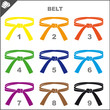 COLORED BELTS-SIMBOL MARTIAL ARTS .