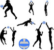volleyball players - vector
