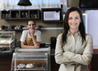 small business team, owner of a cafe or waitress