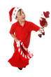 Boy with toy Christmas sack