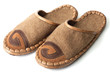 Slippers made of felt and leather